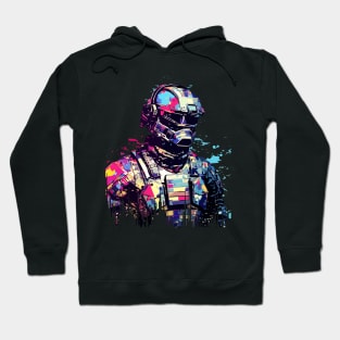 Firefighter Portrait Brave Fireman Abstract Hoodie